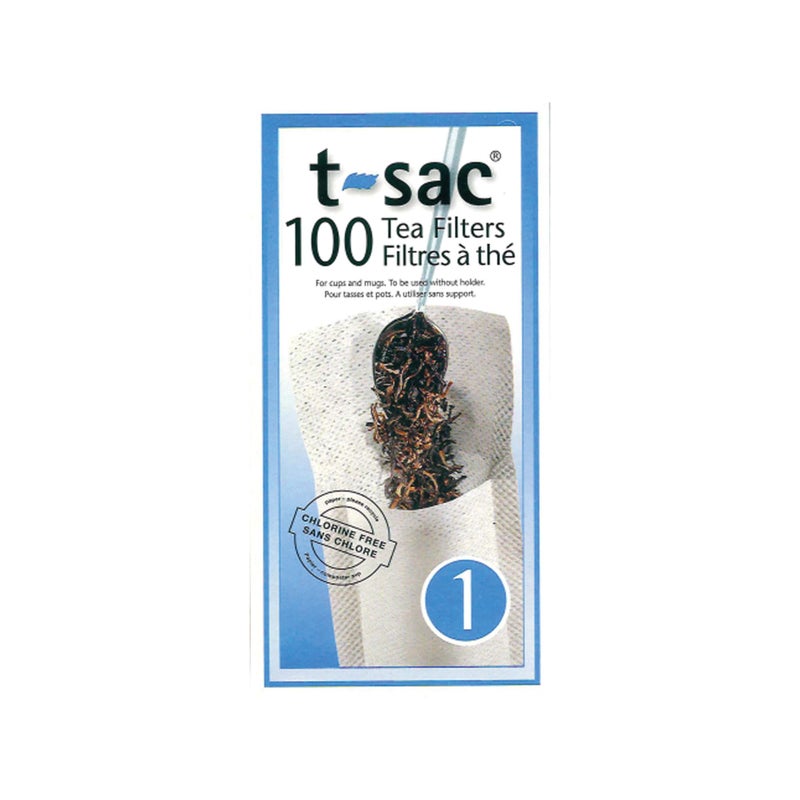 T-Sac Tea Filter Bags, Disposable Tea Infuser, Number 1-Size, 1-Cup Capacity, Set of 100 - Image 1
